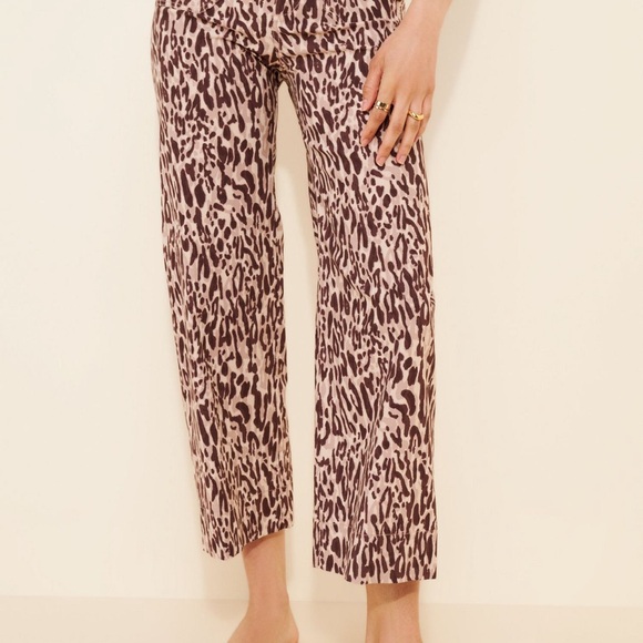 Anthropologie Colette Maeve Leopard Cheetah Wide Leg Pants - Picture 2 of 5
